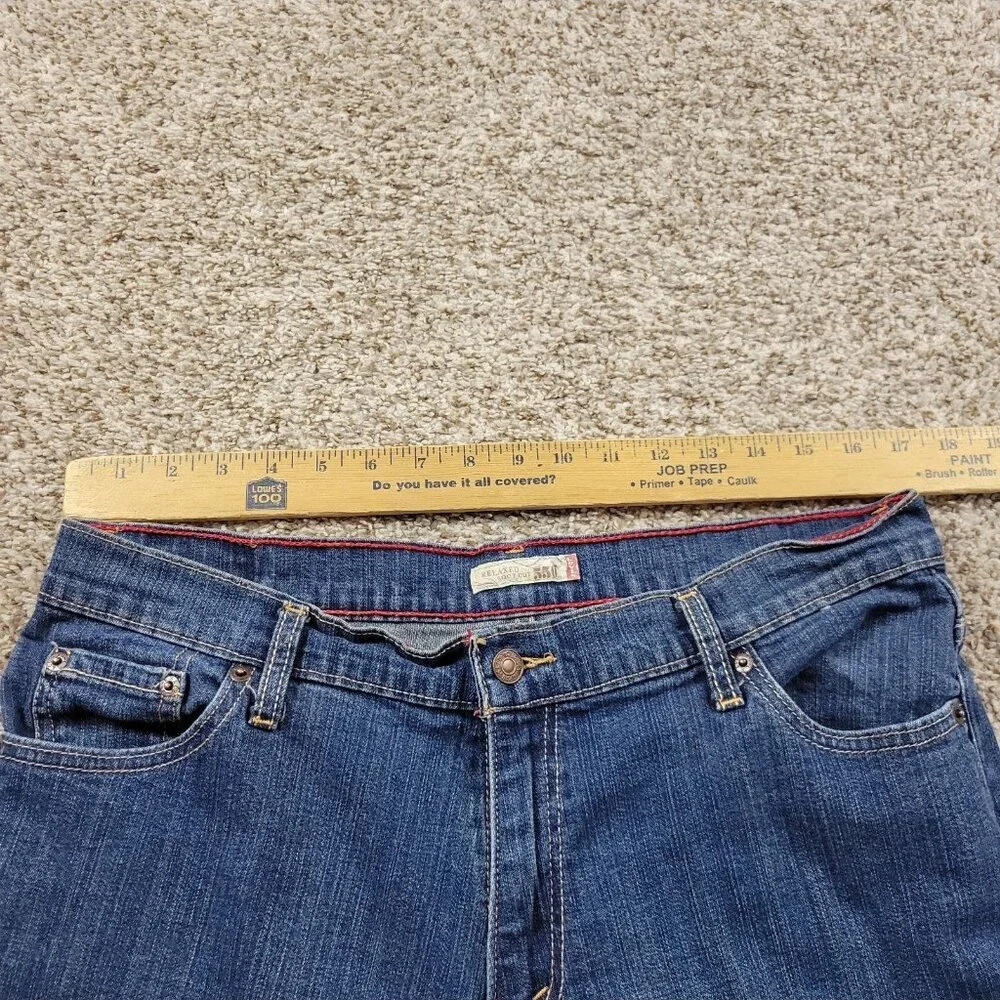 Levis 550 Jeans Womens 14 Blue Bootcut Relaxed Dark Wash Western Denim